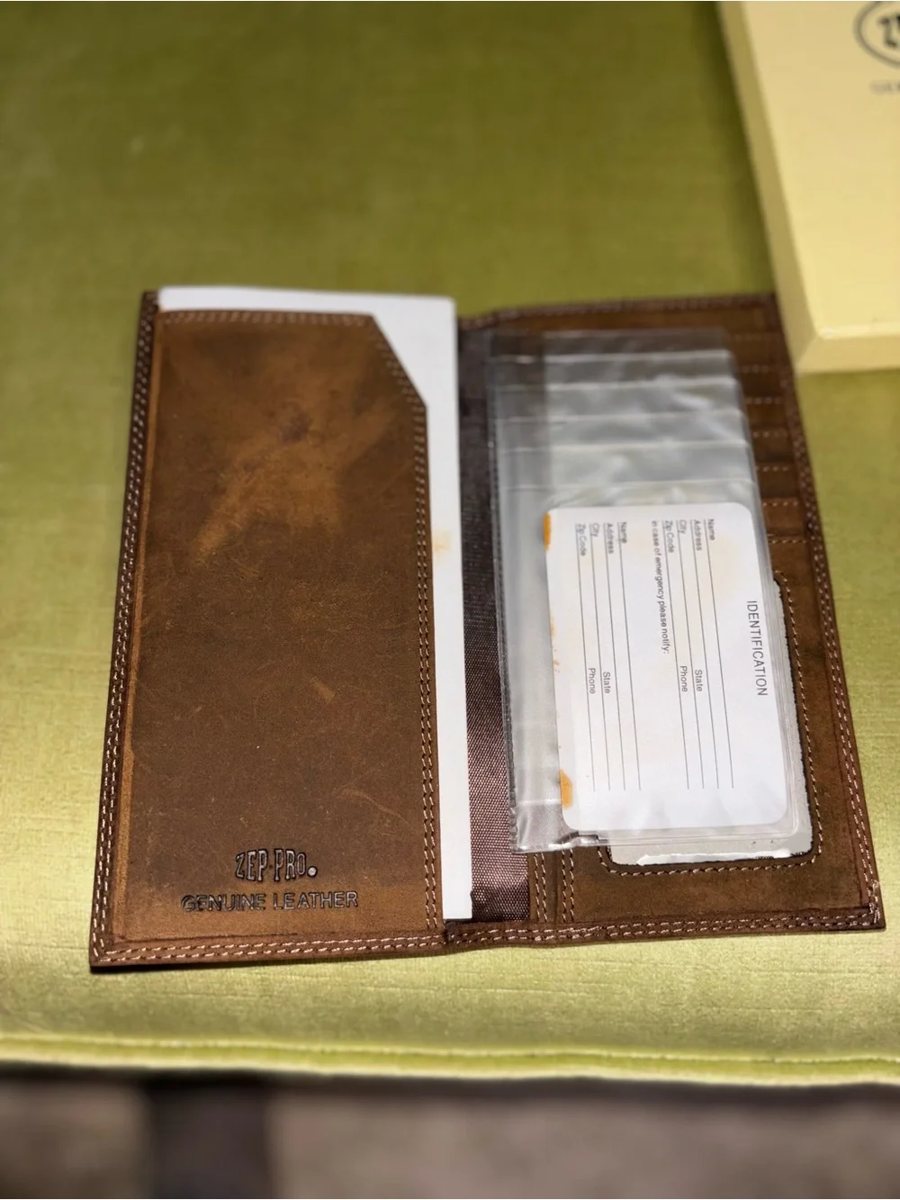 ZEP-PRO NCAA Ole Miss Rebels Crazy Horse Leather Long Roper Wallet GIFT Box